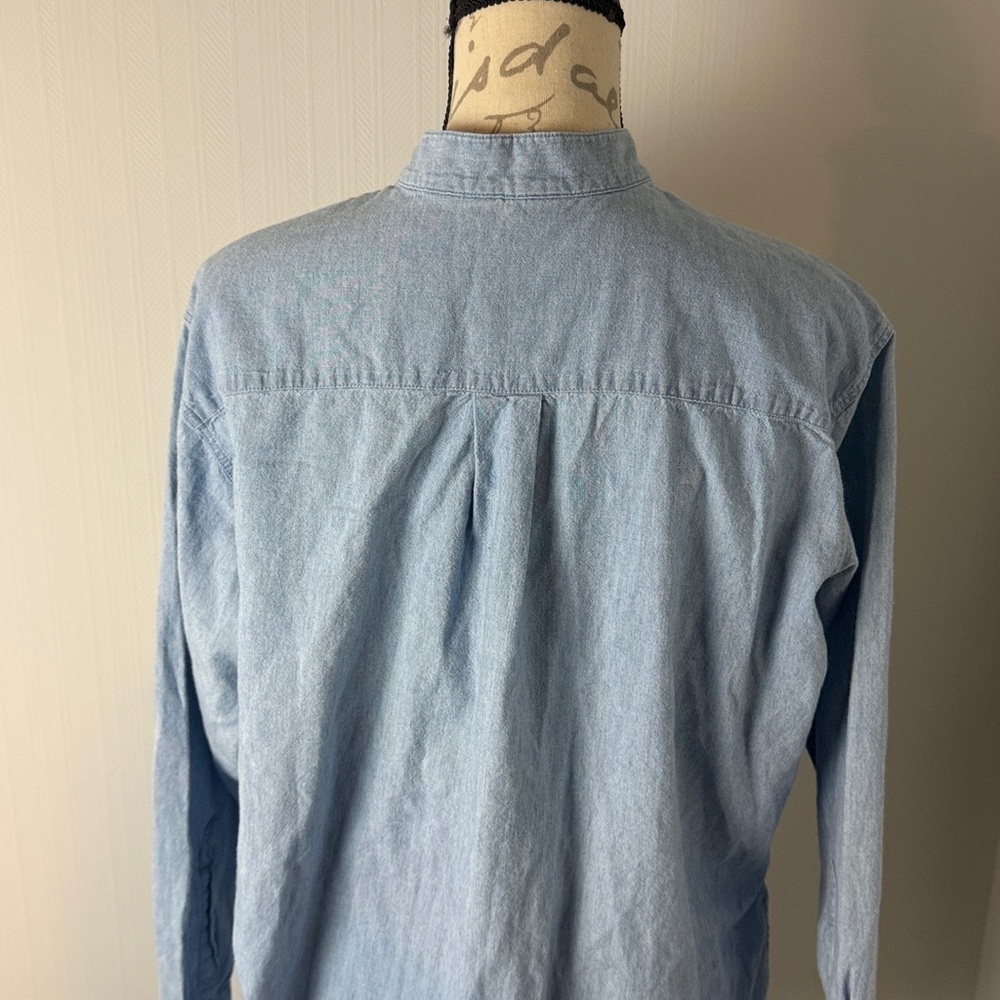 J Jill Denim Knot Button Down Shirt women’s size small - Picture 6 of 7